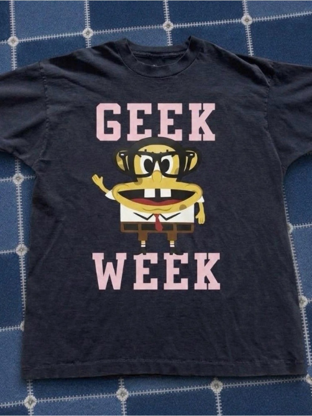 Gildan Black Short-Sleeve 'Geek Week' Tee with Pink Print